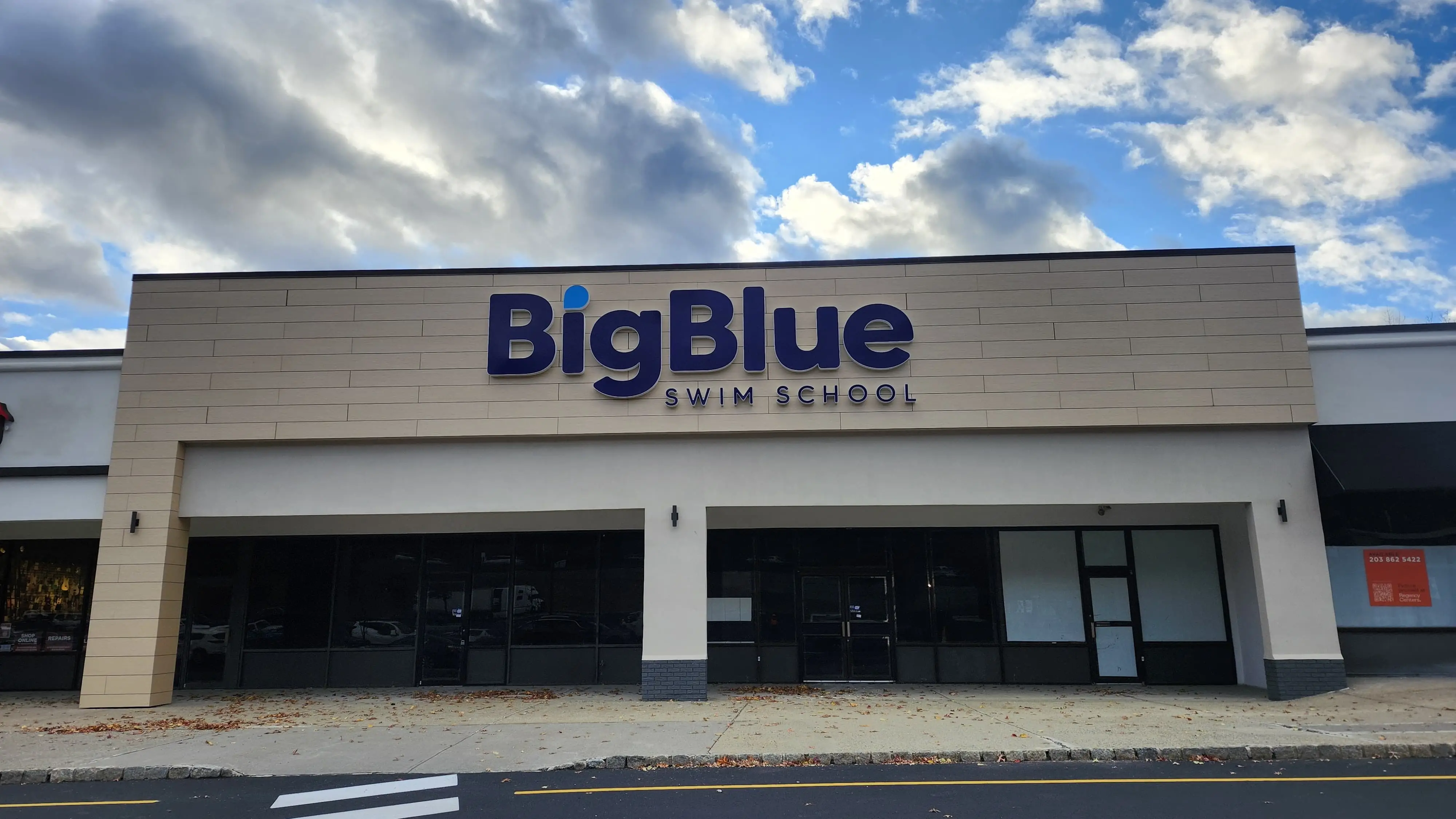 Exterior storefront channel letters installed on a commercial facade.