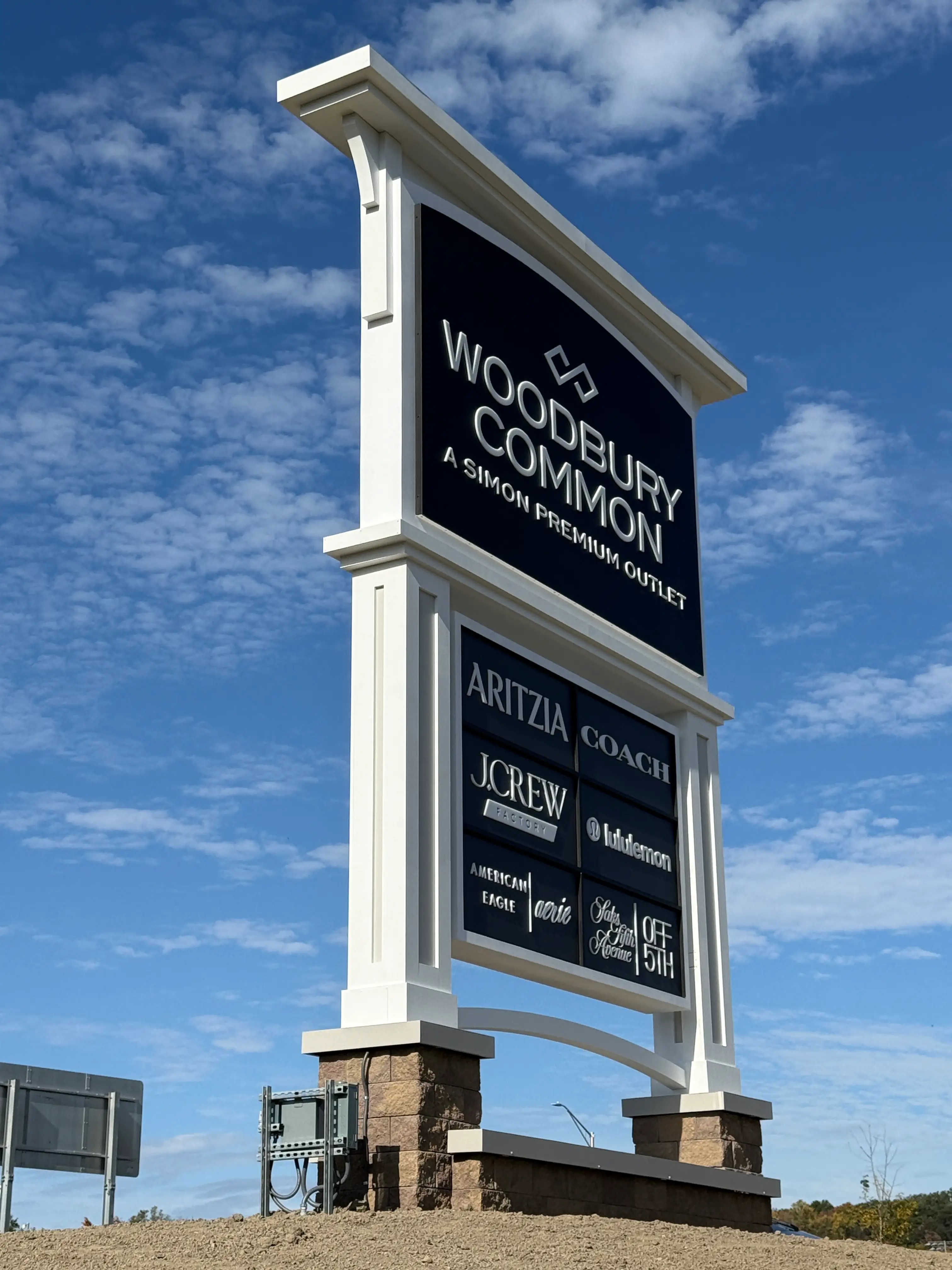 Commercial sign structure detail photographed during field fabrication work.